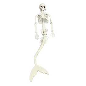 Life Size Skeleton Mermaid Halloween Outdoor Decorations Movable Posable Joints Realistic Full Body Skeleton Mermaid Props