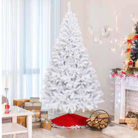 1 Pc 6 Feet White Christmas Tree With Metal Stand Simple And Unlit Tree