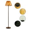 Outdoor Rattan Solar Powered Floor Lamp IP65 Waterproof LED Light for Garden Yard Terrance Patio