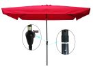 10 x 6.5ft Rectangular Patio Umbrella Outdoor Market Umbrellas with Crank and Push Button Tilt for Garden Swimming Pool Market RT