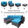 Outdoor Garden Patio Furniture 7-Piece PE Rattan Wicker Cushioned Sofa Sets and Coffee Table