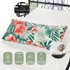 GO 90.55" Outdoor Patio Daybed with Curtain, Sunbed with Cushion and Colorful Pillow