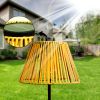 Outdoor Rattan Solar Powered Floor Lamp IP65 Waterproof LED Light for Garden Yard Terrance Patio