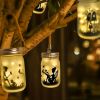 1pc, Outdoor Waterproof Fairy Solar Mason Jar Light, DIY Frosted Glass Jar Elf Decorative Light, Luminous Night Light