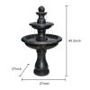 45.2inches High Concrete Outdoor Waterfall Fountain with Pump for Yard Garden Patio Backyard Deck Relaxation Decor