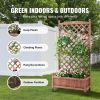 VEVOR 2PCS Raised Garden Bed with Trellis, 60"x13"x61.4" Outdoor Raised Wood Planters with Drainage Holes