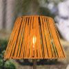 Outdoor Rattan Solar Powered Floor Lamp IP65 Waterproof LED Light for Garden Yard Terrance Patio