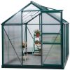 10' x 6' x 7' Aluminum Polycarbonate Walk-In Garden Greenhouse UV-Resistant