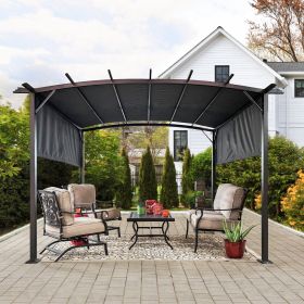 12 x 9 Ft Outdoor Pergola Patio Gazebo,Retractable Shade Canopy,Steel Frame Grape Gazebo,Sun shelter Pergola for Gardens,Terraces