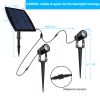 Twin Solar Spotlight Outdoor Light Sensor Lamps Wall Lawn Garden Pathway Waterproof