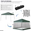 Outsunny Slant Leg Pop Up Canopy Tent with Netting and Carry Bag, Instant Sun Shelter, Tents for Parties, Height Adjustable, for Outdoor, Garden