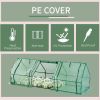 Portable Tunnel Greenhouse Outdoor Garden Mini Hot House with Zipper Doors & Water/UV Cover 9' L x 3' W x 3' H