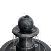 45.2inches High Concrete Outdoor Waterfall Fountain with Pump for Yard Garden Patio Backyard Deck Relaxation Decor