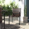 Set of 2 Stackable Outdoor Wicker Patio Dining Chairs, All-Weather Firepit Armchair with Armrests, Steel Frame for Patio Deck Garden Yard, Brown