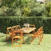 Folding Garden Chairs 8 pcs Solid Wood Acacia