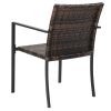 Set of 2 Stackable Outdoor Wicker Patio Dining Chairs, All-Weather Firepit Armchair with Armrests, Steel Frame for Patio Deck Garden Yard, Brown