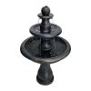 45.2inches High Concrete Outdoor Waterfall Fountain with Pump for Yard Garden Patio Backyard Deck Relaxation Decor