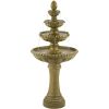 Outdoor Floor Water Fountain 66" High with LED Light 4 Tiered Decor for Garden Patio Backyard Deck Home Lawn