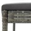 Garden Bar Stools with Cushions 4 pcs Gray Poly Rattan