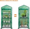 Mini Greenhouse,4 Tier Small Portable Greenhouses Kit with Caster Wheels and Roll-up Zipper PE Cover