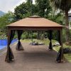 Outdoor 11x 11Ft Pop Up Gazebo Canopy With Removable Zipper Netting,2-Tier Soft Top Event Tent