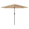 Garden Parasol with Steel Pole Brown 152.8"x152.8"x97.6"