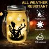 1pc, Outdoor Waterproof Fairy Solar Mason Jar Light, DIY Frosted Glass Jar Elf Decorative Light, Luminous Night Light