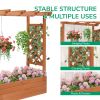 43.5*17.5*44.5 In Fir With Arched Lattice Raised Garden Bed Wooden Planting Frame Teak Color