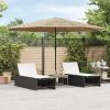 Garden Parasol with Steel Pole Brown 152.8"x152.8"x97.6"