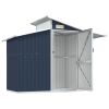 Garden Shed Anthracite 106.3"x51.2"x82.1" Galvanized Steel