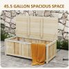 Outsunny 45.5 Gallon Outdoor Storage Box, Wooden Deck Box Garden Storage Container for Balcony, Porch, Poolside