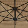 Garden Parasol with Steel Pole Brown 152.8"x152.8"x97.6"