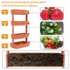 4-Tier Raised Garden Bed, Vertical Flower Pots Rack with Detachable Ladder and Adjustable Shelf, Wooden Elevated Planters Stand