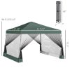 Outsunny Slant Leg Pop Up Canopy Tent with Netting and Carry Bag, Instant Sun Shelter, Tents for Parties, Height Adjustable, for Outdoor, Garden