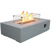 52 Inch Outdoor Concrete Propane gas rectangle Fire Pit table in Antique white color