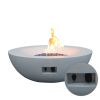 42 Inch Outdoor Concrete Propane gas Fire Pit bowl in Antique white color