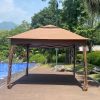 Outdoor 11x 11Ft Pop Up Gazebo Canopy With Removable Zipper Netting,2-Tier Soft Top Event Tent