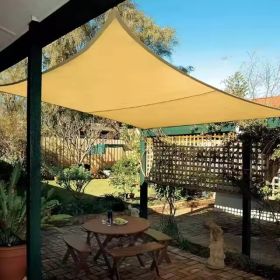 10'x13' Sun Shade Sail Curved Commercial Outdoor Shade Cover Sand Rectangle Heavy Duty Permeable 185GSM Backyard Shade Cloth for Patio Garden Sandbox