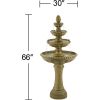 Outdoor Floor Water Fountain 66" High with LED Light 4 Tiered Decor for Garden Patio Backyard Deck Home Lawn