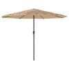 Garden Parasol with Steel Pole Brown 152.8"x152.8"x97.6"