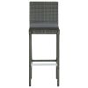 Garden Bar Stools with Cushions 4 pcs Gray Poly Rattan