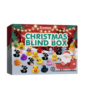 Dowmoo Christmas Rubber Duck Advent Calendar Christmas Rubber Duck Toy Blind Box 24 Grid Creative Toys (Option: 2PCS)