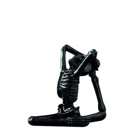 Bone Stretchers Skeletons in Yoga Poses Decorative Statue Set (Color: Black 2)