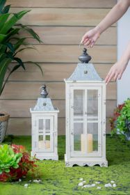 Wooden Candle Lantern Decorative, Hurricane Lantern Holder Decor for Indoor Outdoor, Home Garden Wedding (Color: as Pic)