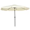 Outsunny 9ft Patio Umbrella with Push Button Tilt and Crank, Ruffled Outdoor Market Table Umbrella with Tassles and 8 Ribs, for Garden, Deck, Pool