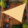 10'X10'X14' Sun Shade Sail Curved Commercial Outdoor Shade Cover Sand Triangle Heavy Duty Permeable 185GSM Backyard Shade Cloth for Patio Garden