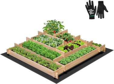 Wooden Raised Garden Bed, Outdoor Wood Planter Kit for Plants, Herbs, and Vegetables for Garden, Patio, Balcony, Backyard (Color: 5 Tier)